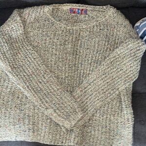 Speckled Knit Crew Neck Sweater